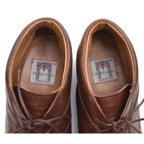 Men Cable & Co. Brown Cap Toe Lace Up Ankle Boots 9.5 D - Picture 8 of 8